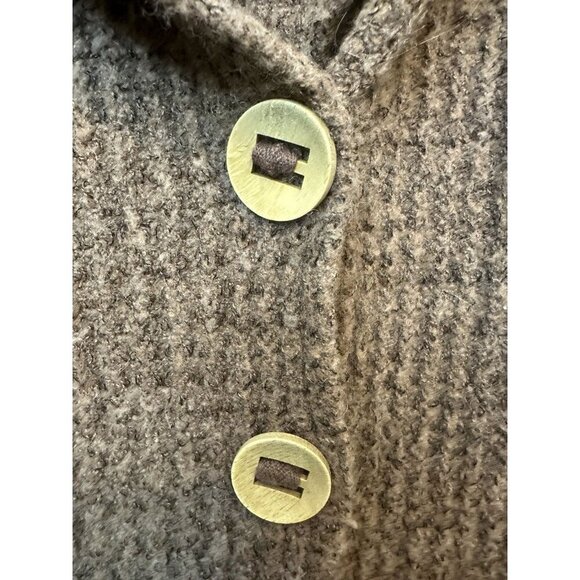 Free People Heavy Knit Chunky Sweater Cardigan Brown Sz S Oversized Big Buttons - Picture 5 of 8